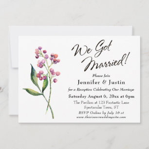 Invitación Bayas de Acuarela, Tipografía Buds We Got Married