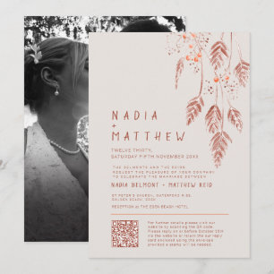 Invitación Bayas de hierba tan terracota acuarela foto