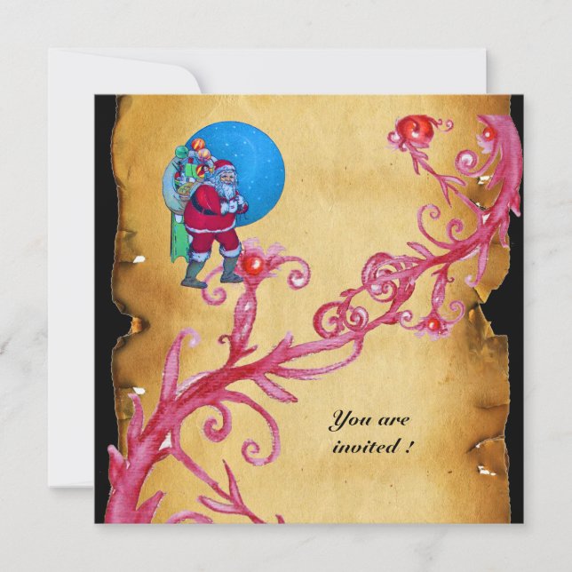 INVITACIÓN BAYAS MÁGICAS DE NAVIDAD CON PARCHMENTO (Anverso)