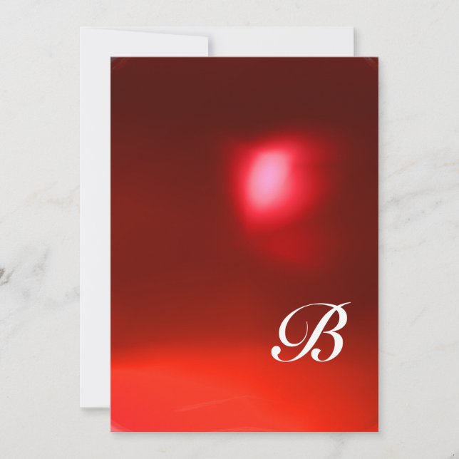 Invitación BAYAS MÁGICAS, MONOGRAMA rubí rojo (Anverso)