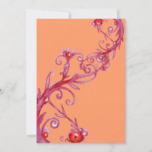 Invitación BAYAS MÁGICAS, rojas rosadas