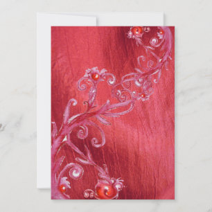 Invitación BAYAS MÁGICAS, seda roja blanca