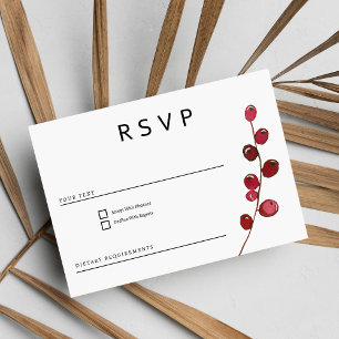 Invitación Bayola de color rosa burdeos floral RSVP