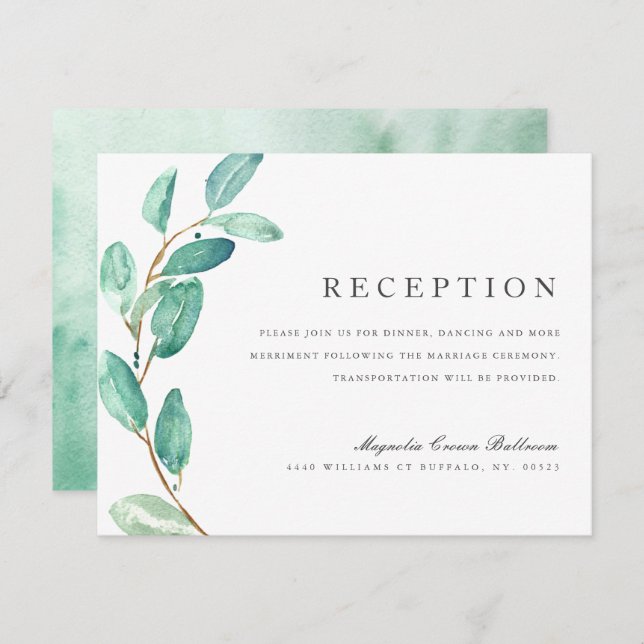 Invitación Bayou Botanicals | Recepción de Boda (Anverso / Reverso)