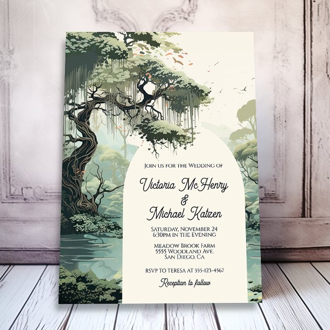 Invitación Bayou Cypress color Boda de agua (Subido por el creador)