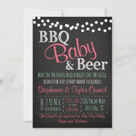 Invitación BBBQ Baby Beer BaBy-Q Book Card & Shower Invitació