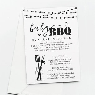 Invitación BBBQ - Bebé Sprinkle Bebé Q BaByQ Barbeque