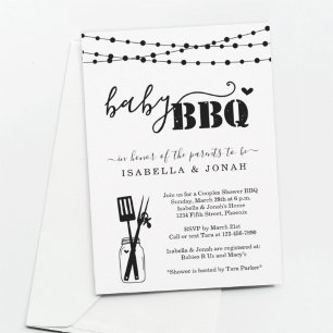 Invitación BBBQ - Parejas Ducha Bebé Q BaByQ Barbeque