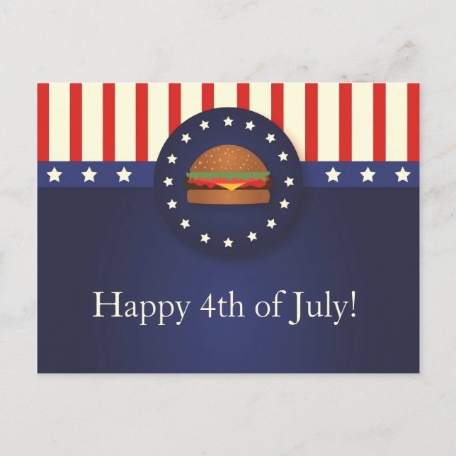 Invitación BBQ 4 de julio Fiesta postal (Anverso)