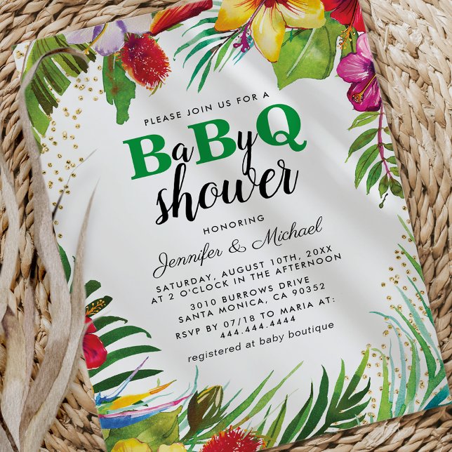 Invitación BBQ Baby Couples Shower | Barbacoa tropical Babyq (Subido por el creador)