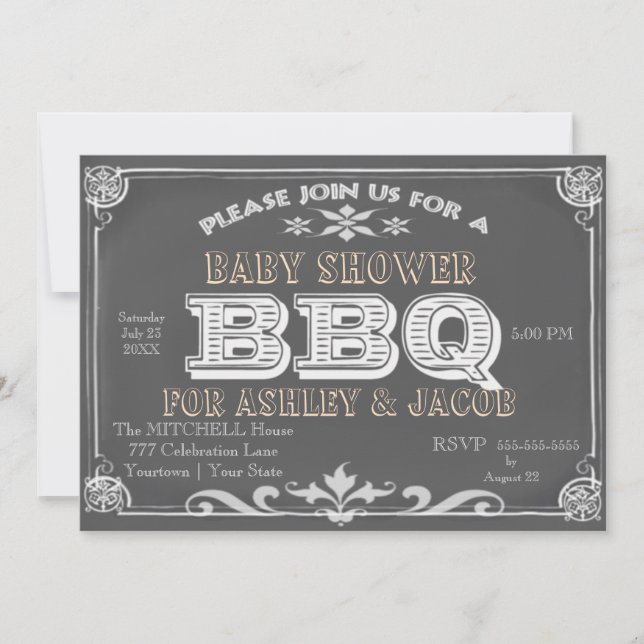 Invitación BBQ Baby ShowerbInvitaciones (Anverso)