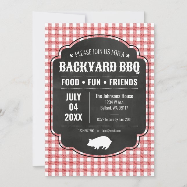 Invitación BBQ Backyard (Anverso)