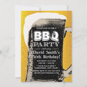 Invitación BBQ Beer 50 cumpleaños