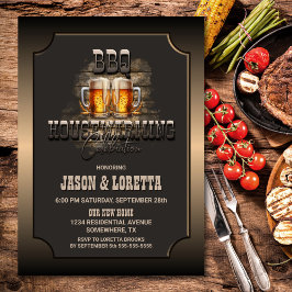 Invitación BBQ Beers Fiesta de Calentamiento Doméstico
