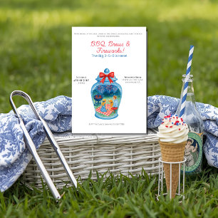 Invitación BBQ, brews, fuegos artificiales Ginger Jar 4 de ju