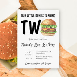 Invitación BBQ Burger Fiesta del segundo cumpleaños