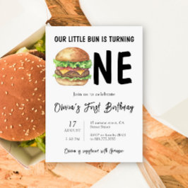 Invitación BBQ Burger First Birday Party