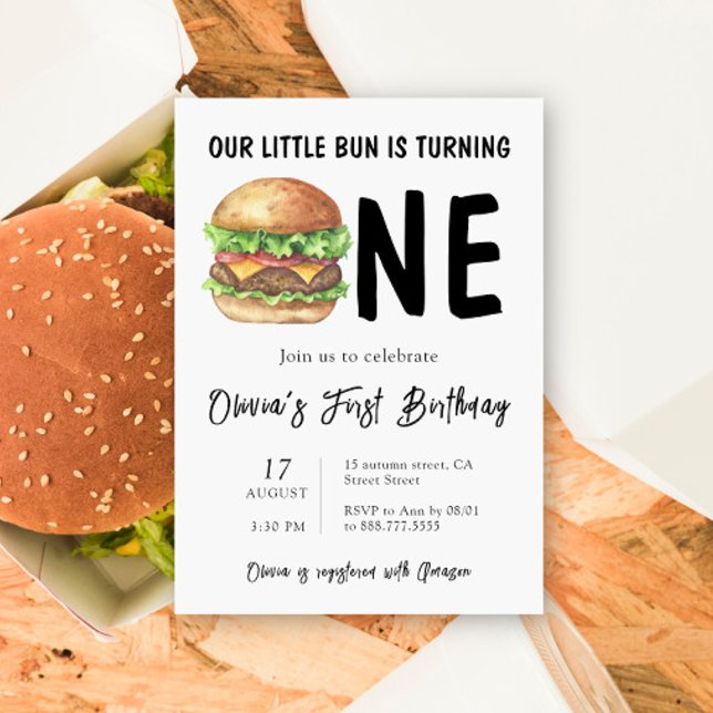 Invitación BBQ Burger First Birday Party (Subido por el creador)