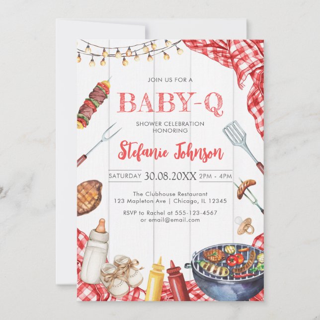 Invitación BBQ Children's BABY-Q Baby Shower Invitation (Anverso)