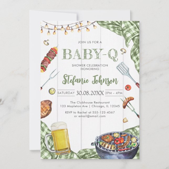 Invitación BBQ Children's BABY-Q Baby Shower Invitation (Anverso)