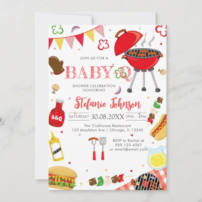 Invitación BBQ Children's BABY-Q Baby Shower Invitation (Anverso)