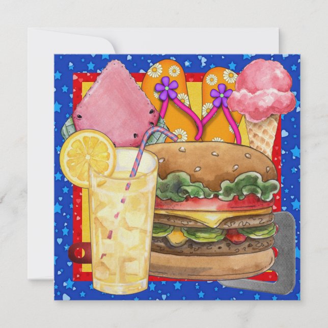 Invitación BBQ - Cocina - Fiesta! SRF (Anverso)