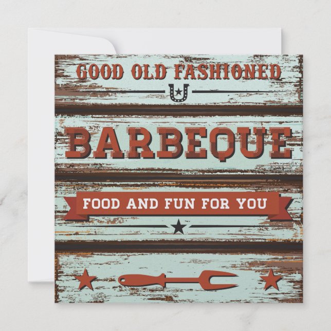 Invitación BBQ, Cookout, Pig Pickin! (Anverso)