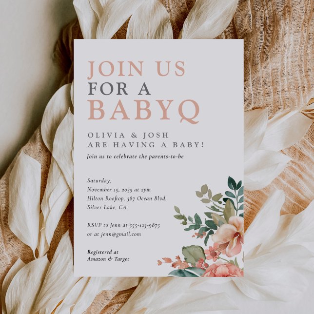 Invitación BBQ de Baby Shower de BabyQ Chica (Subido por el creador)