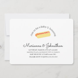 Invitación BBQ de Baby Shower Minimalista para Bebé Q en el P