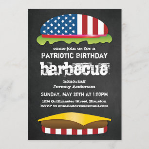 Invitación BBQ de cumpleaños patriótico