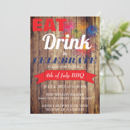 Invitación BBQ de fuegos artificiales de verano