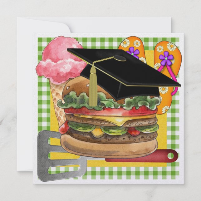 Invitación ¡BBQ de graduación! SRF (Anverso)