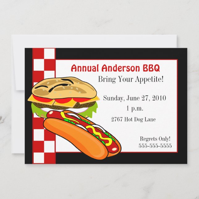 Invitación Bbq de la familia (Anverso)