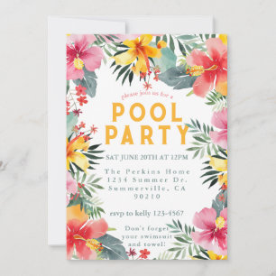 Invitación BBQ de verano de Fiesta de piscina