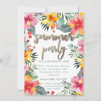 Invitación BBQ de verano de Fiesta de piscina