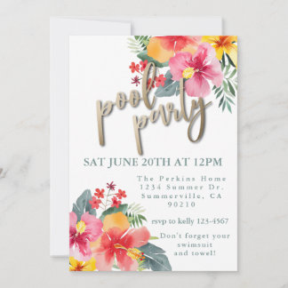 Invitación BBQ de verano de Fiesta de piscina