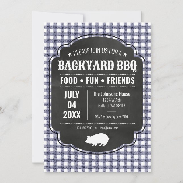 Invitación BBQ en el patio de la marina (Anverso)