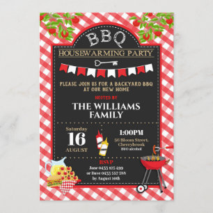 Invitación BBQ Fiesta de calentamiento de casa nueva casa pat