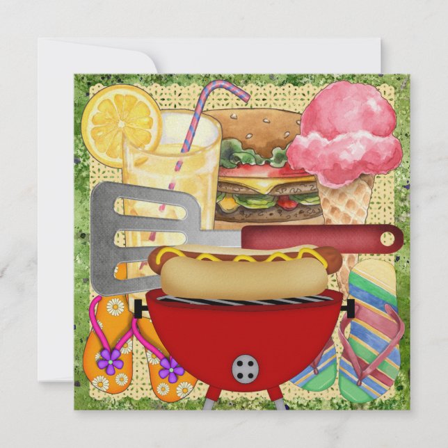 Invitación BBQ - Fiesta de fin de año! SRF (Anverso)