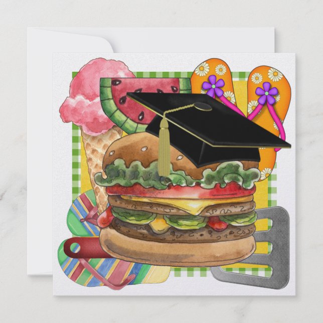 Invitación BBQ - Graduación / Cada Día ! SRF (Anverso)