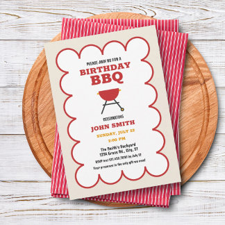 Invitación BBQ Grill de verano moderno Cumpleaños