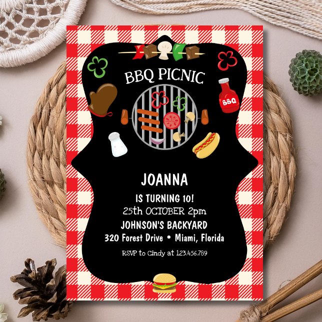 Invitación BBQ picnic birthday party (Subido por el creador)