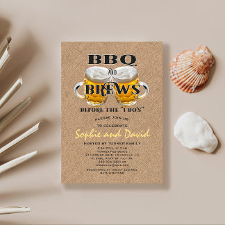Invitación BBQ y BREWS antes de la ducha de las parejas "I DO