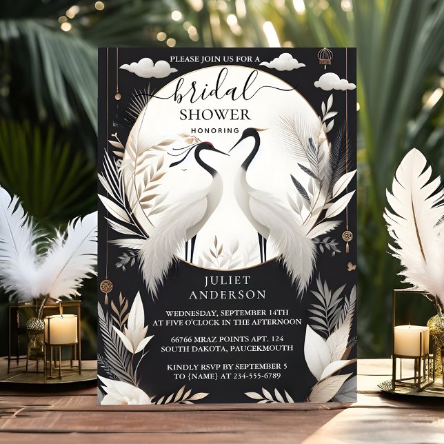 Invitación Be Feather Asian Sky Cloud Crane Fun Bridal Shower (Subido por el creador)