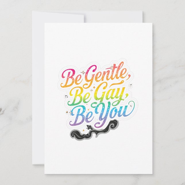 Invitación Be Gentle Be Gay Be You Rainbow Quote | LGBTQ Art (Anverso)