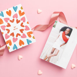 Invitación Be Mine Retro Hearts Classroom Valentine