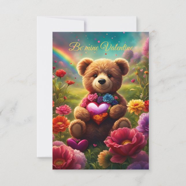 Invitación Be mine Valentine Teddy 1 (Anverso)