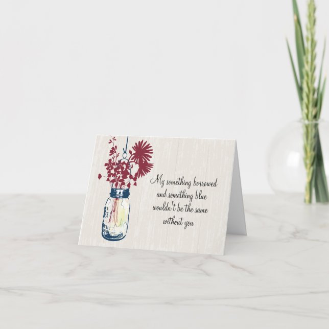 Invitación Be My Bridesmad - Mason Jar & Wildflowers (Anverso)