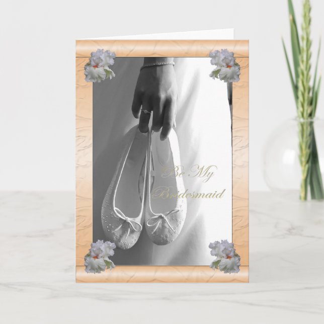 Invitación Be My Bridesmaid Apricot Satin Card (Anverso)