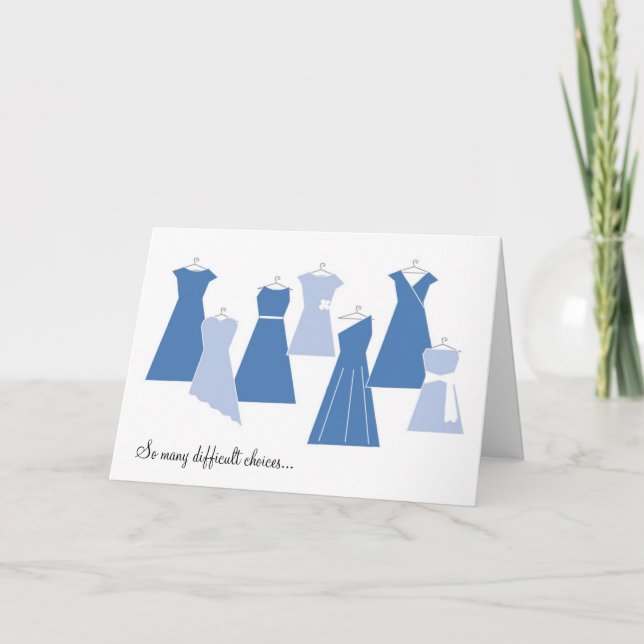 Invitación Be My Bridesmaid Card (Vestidos azules) (Anverso)